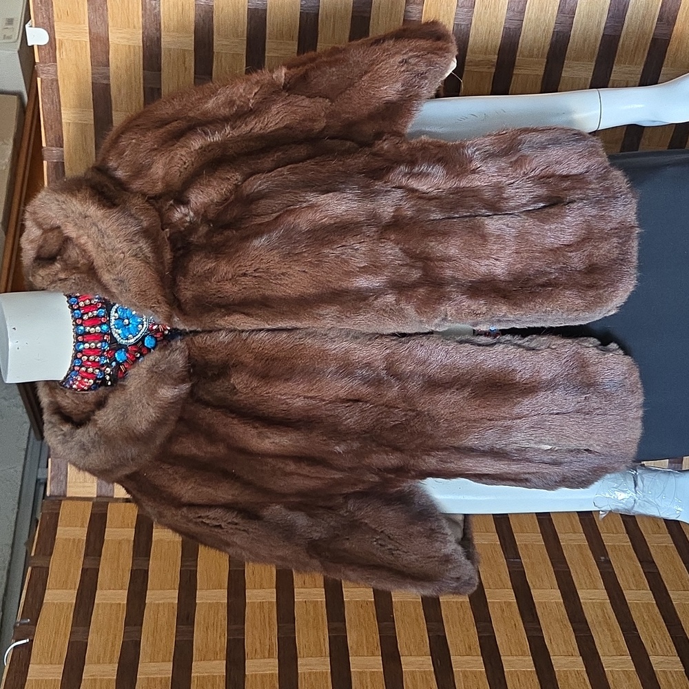 Mink Stole Capelet VTG 1960'S Satin Lined